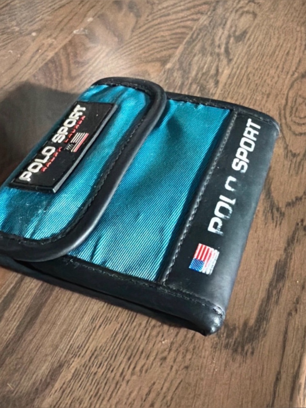 Polo by Ralph Lauren Teal and Black Sport Nylon Wallet
